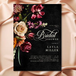 Invitación Elegante ducha de novia con escritura floral de ot