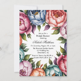Invitación Elegante ducha de novia con flores