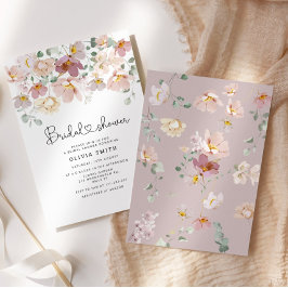 Invitación Elegante ducha de novia con flores silvestres