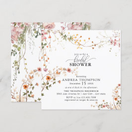 Invitación Elegante ducha de novia con flores silvestres de B