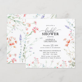 Invitación Elegante ducha de novia con flores silvestres de B