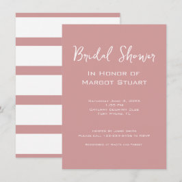 Invitación Elegante ducha de novia con franja de escritura bl