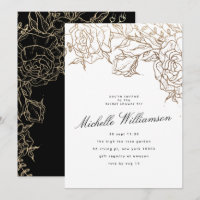 Elegante ducha de novia con guirnaldas de oro blan