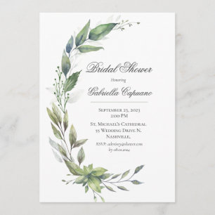 Invitación Elegante ducha de novia con hojas rústicas