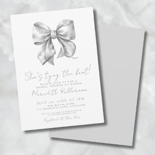 Invitación Elegante Ducha de Novia con Lazo