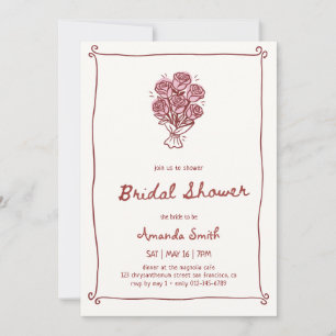 Invitación Elegante ducha de novia con letra manuscrita