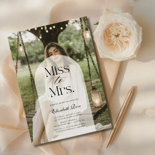 Invitación Elegante ducha de novia con presupuesto para foto