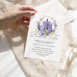 Invitación Elegante ducha de novia con té floral
