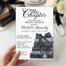 Elegante ducha de novia con tema de libro gótico