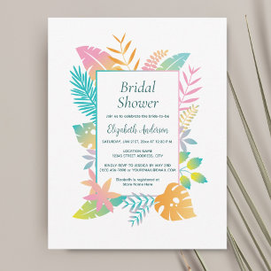 Invitación Elegante ducha de novia con tema tropical de Aloha