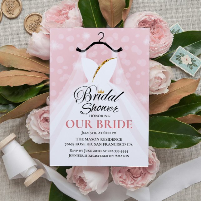 Invitación Elegante ducha de novia con traje de Boda (Subido por el creador)