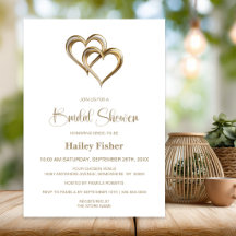 Elegante Ducha de Novia Corazones de Oro