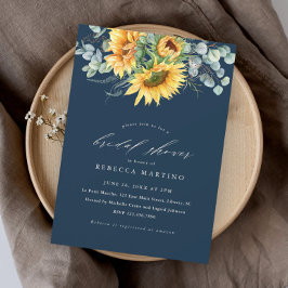 Invitación Elegante ducha de novia de girasol rústico