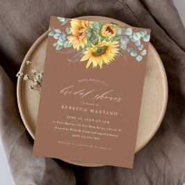 Invitación Elegante ducha de novia de girasol rústico