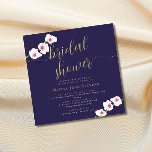 Invitación Elegante ducha de novia de la Marina Magenta Blanc