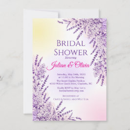 Invitación Elegante Ducha de Novia de Lavanda Púrpura