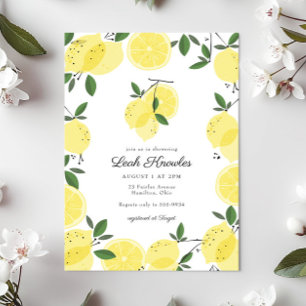 Invitación Elegante ducha de novia de limón amarillo cítrico