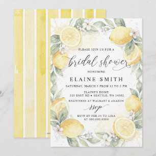 Invitación Elegante ducha de novia de limón lima cítrico de v