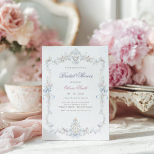 Invitación Elegante ducha de novia de María Antonieta