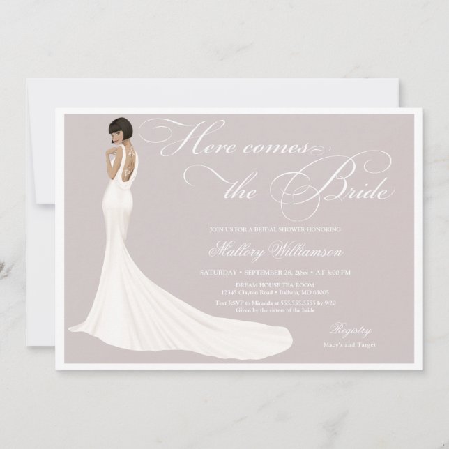 Invitación Elegante ducha de novia de novias con joyas (Anverso)