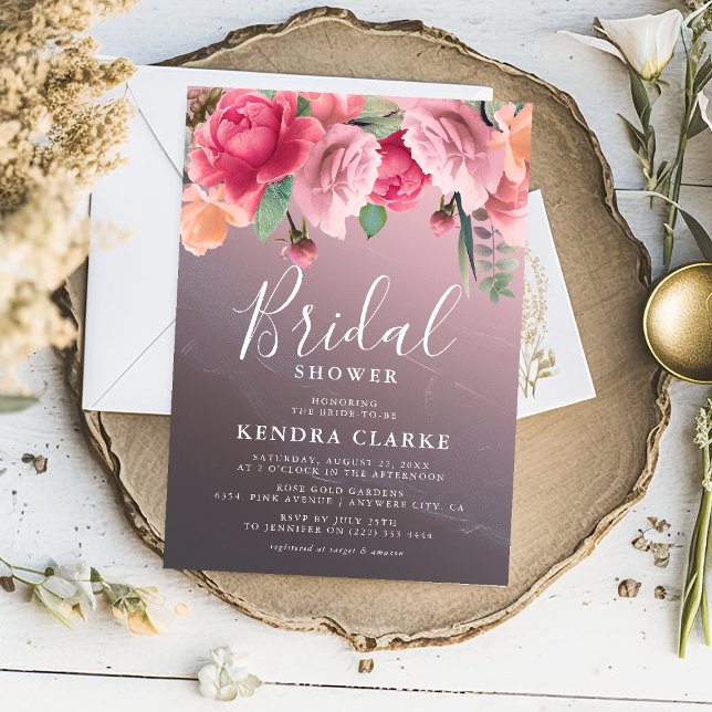Invitación Elegante ducha de novia de oro rosa (Subido por el creador)