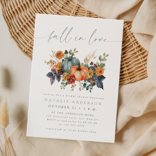 Invitación Elegante ducha de novia de otoño enamorada de cala