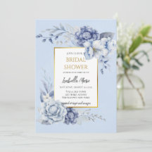 Elegante ducha de novia dorada y azul turquesa