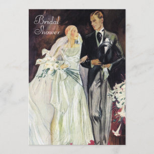 Invitación Elegante ducha de novia eduardiana