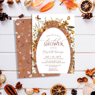 Invitación Elegante ducha de novia en el arco de terracota bo