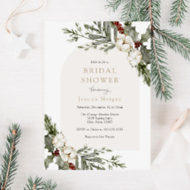 Invitación Elegante ducha de novia en el arco floral de invie