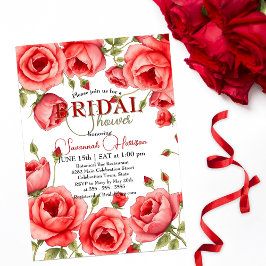 Invitación Elegante ducha de novia en la frontera floral rosa