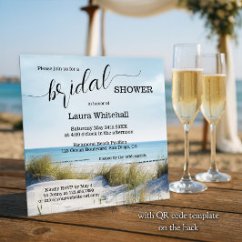 Invitación Elegante ducha de novia en la playa con letra scri