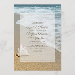 Invitación Elegante ducha de novia en la playa del océano con