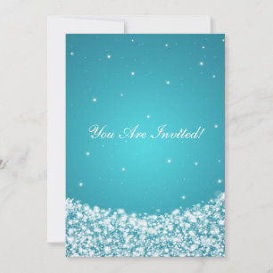 Invitación Elegante ducha de novia Estrella azul brillante