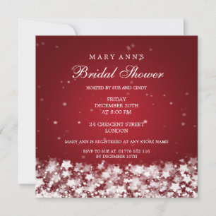 Invitación Elegante ducha de novia Estrellas deslumbrantes ro