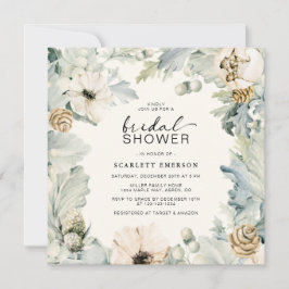 Invitación Elegante ducha de novia floral