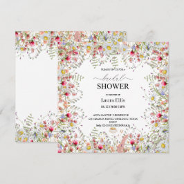 Invitación Elegante ducha de novia floral