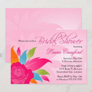 Invitación Elegante ducha de novia floral colorida