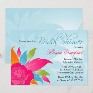 Invitación Elegante ducha de novia floral colorida