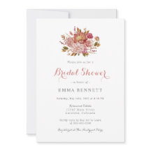 Elegante ducha de novia floral con acuarela