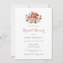 Invitación Elegante ducha de novia floral con acuarela
