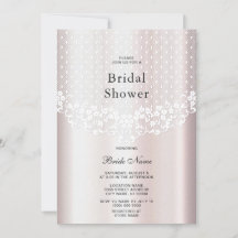 Elegante ducha de novia floral de encaje blanco