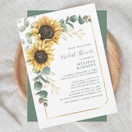 Invitación Elegante ducha de novia floral de girasol