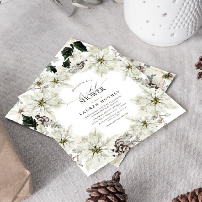 Invitación Elegante ducha de novia floral de invierno (Subido por el creador)