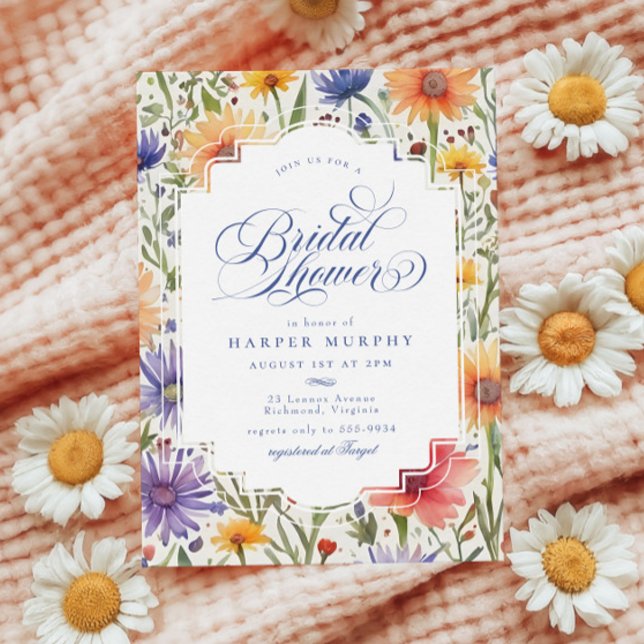 Invitación Elegante ducha de novia floral de verano (Subido por el creador)
