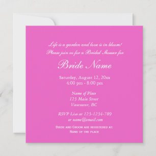 Invitación Elegante ducha de novia floral decorativa rosa