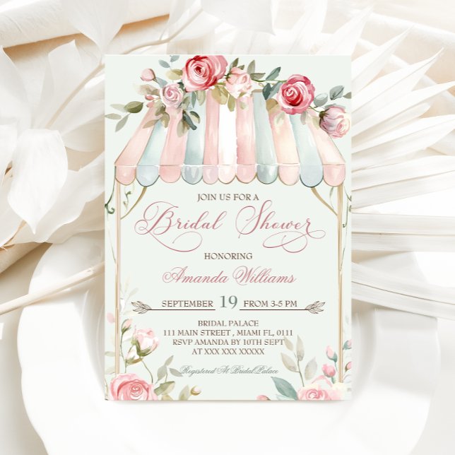 Invitación Elegante ducha de novia floral francesa (Subido por el creador)