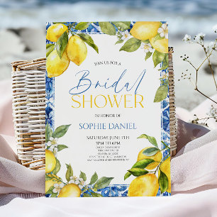 Invitación Elegante Ducha de Novia Floral Mediterránea de Lim