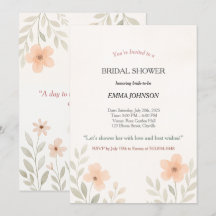 Elegante ducha de novia floral Minimalista