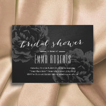 Elegante ducha de novia floral negra